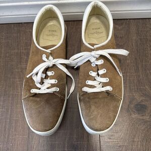 OluKai Makia Ulana Shoes Men's 8 Brown Leather Mesh Casual Sneakers